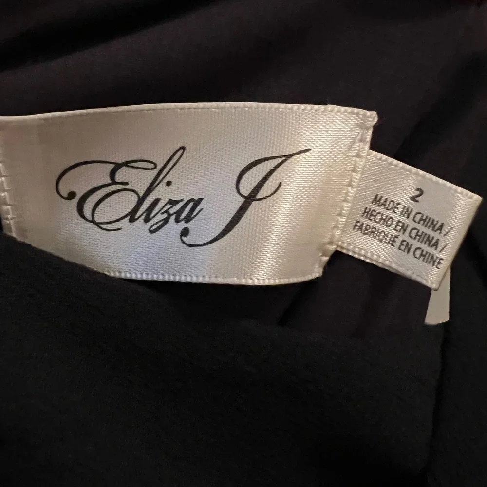NWT Eliza J Black Dress Size 2 Bow Back Detail‎ Classic Special Event